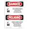 Signmission Safety Sign, OSHA Danger, 5" Height, Highly Corrosive Materials Bilingual Spanish OS-DS-D-35-VS-1353 - alternate 1